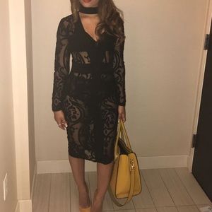 Elegant see-through black dress